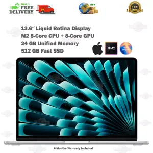 Apple MacBook Air 13.6-Inch IPS P3 M2 24GB RAM 512GB SSD 8C CPU, 8C GPU Laptop
